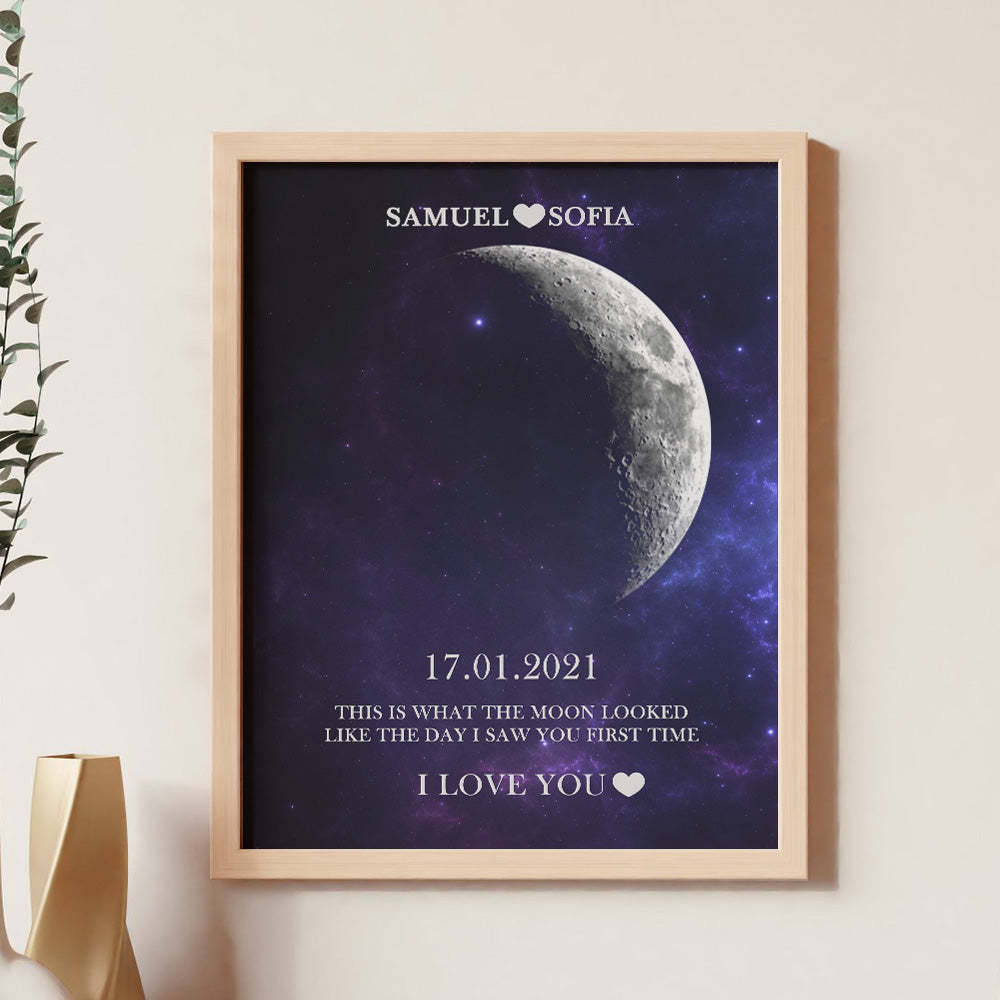 Custom Moon Phase Print Frame Anniversary Gifts for Her - Myphotomugs