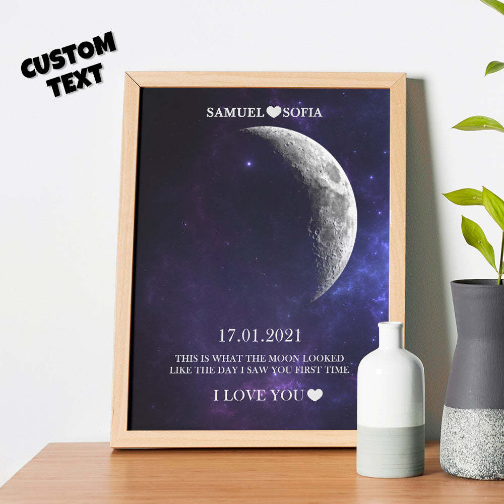 Custom Moon Phase Print Frame Anniversary Gifts for Her - Myphotomugs