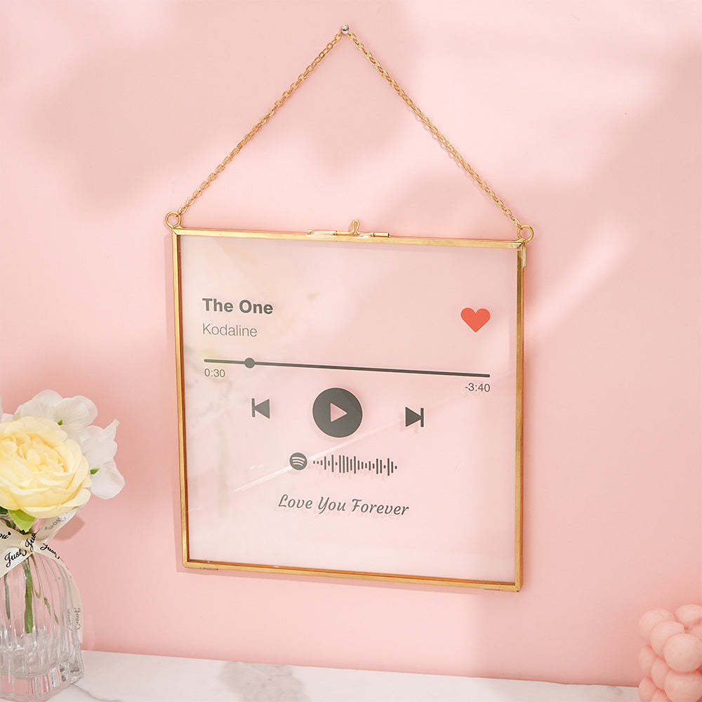 Personalized Spotify Song Acrylic Plaque with Metal Frame Gift for Couple - Myphotomugs