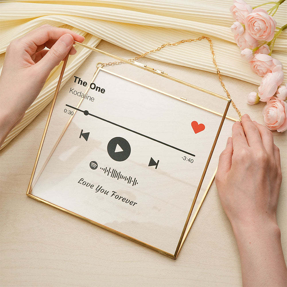 Personalized Spotify Song Acrylic Plaque with Metal Frame Gift for Couple - Myphotomugs