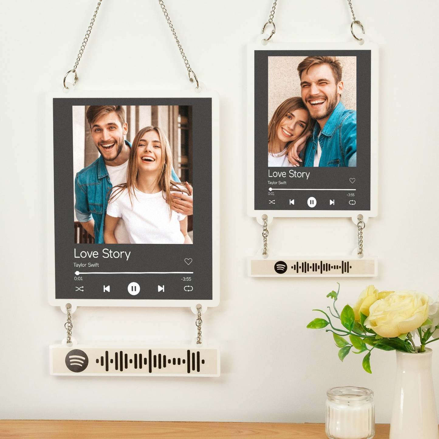 Personalized Photo Spotify White Acrylic Plaque Home Decoration Gift for Couple - Myphotomugs