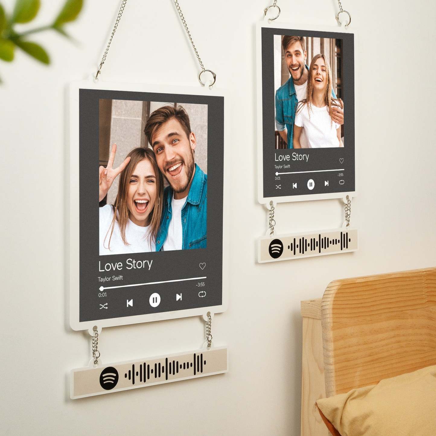 Personalized Photo Spotify White Acrylic Plaque Home Decoration Gift for Couple - Myphotomugs