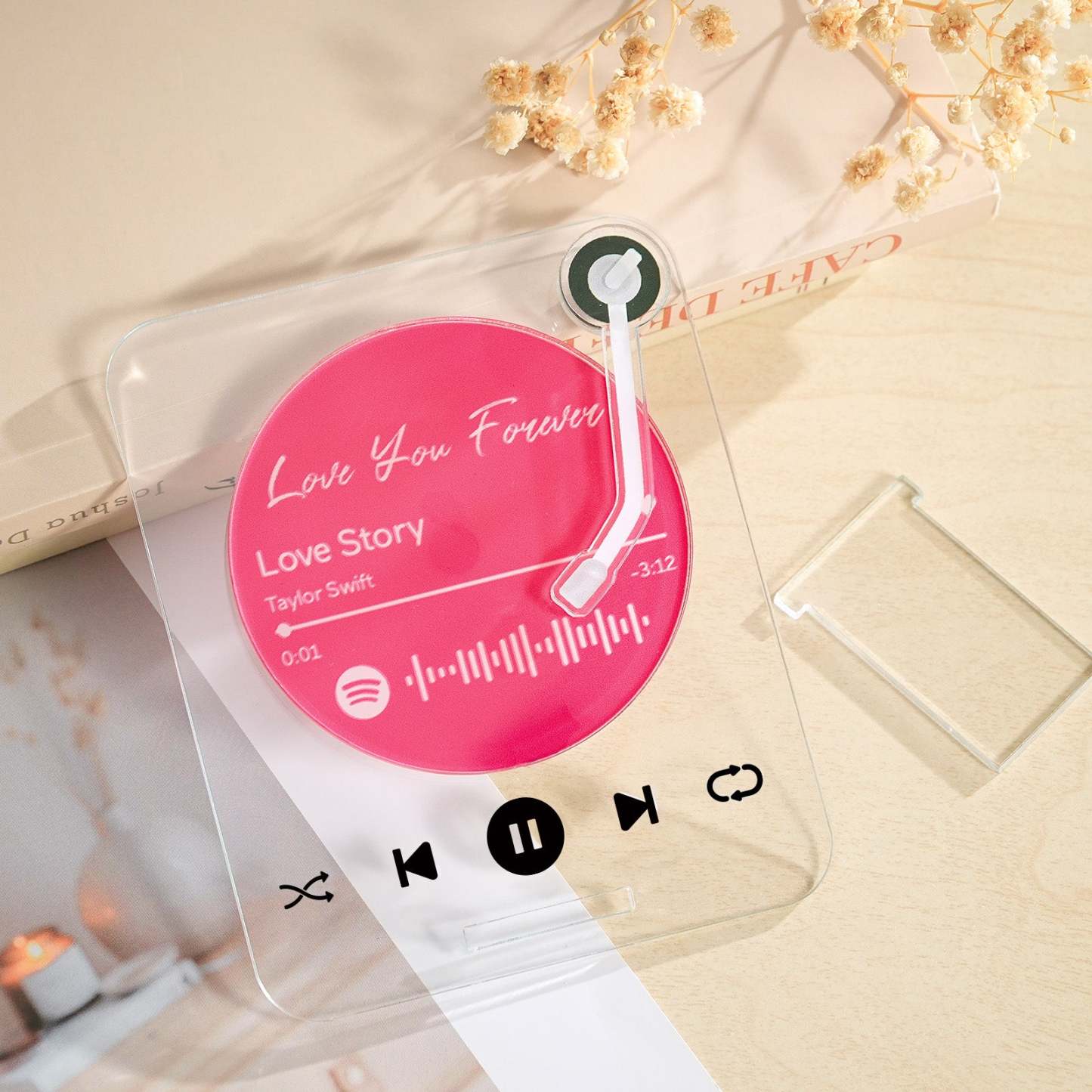 Custom Spotify Plaque Custom Acrylic Ornaments Custom Rotating Christmas Gifts - MyPhotoMugs
