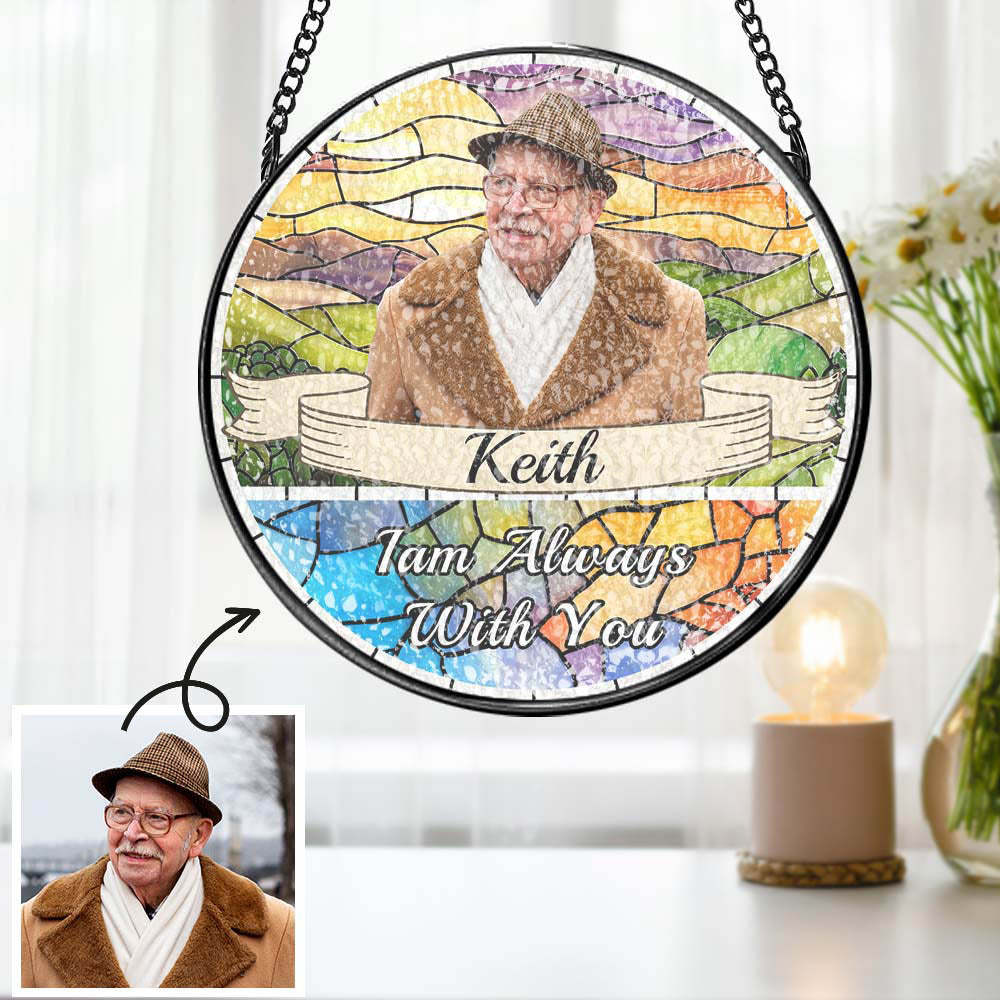 Custom Memorial Suncatcher Personalized Window Suncatcher Sympathy Gift For Family - MyPhotoMugs