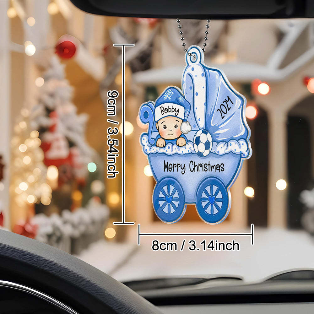 Personalized Baby's First Christmas Ornament Baby Carriage Ornament Gift for Baby - Myphotomugs