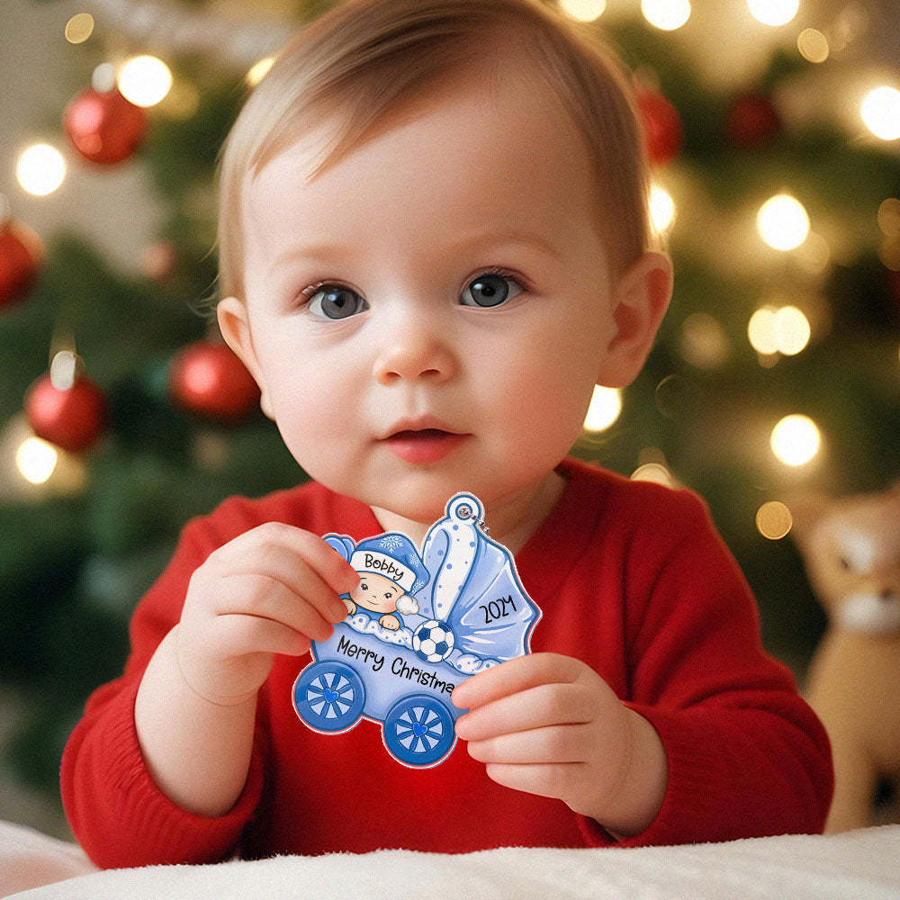 Personalized Baby's First Christmas Ornament Baby Carriage Ornament Gift for Baby - Myphotomugs