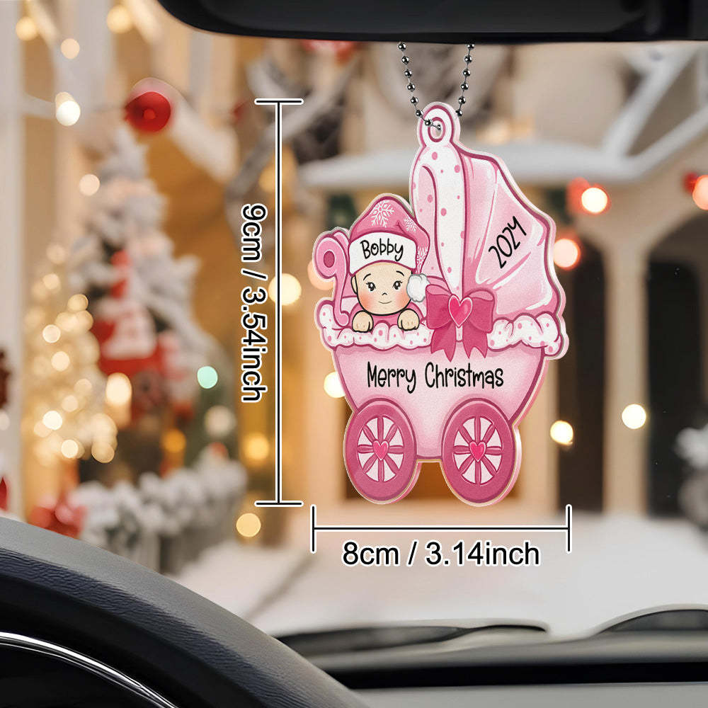 Personalized Baby's First Christmas Ornament Baby Carriage Ornament Gift for Baby - Myphotomugs