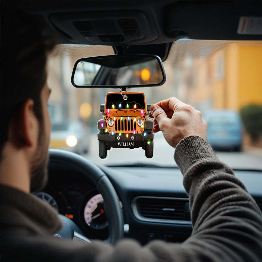 Personalized Car Ornament with Name Acrylic Christmas Ornament for Christmas Gift - Myphotomugs