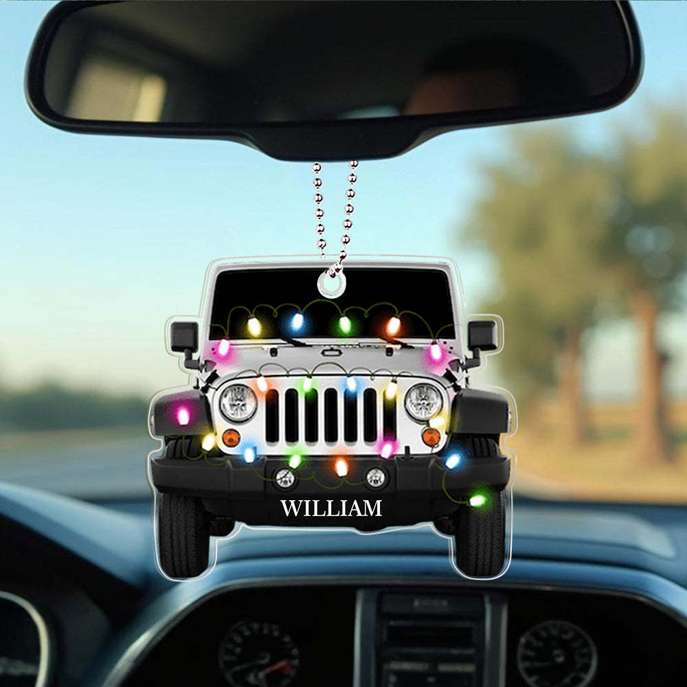 Personalized Car Ornament with Name Acrylic Christmas Ornament for Christmas Gift - Myphotomugs