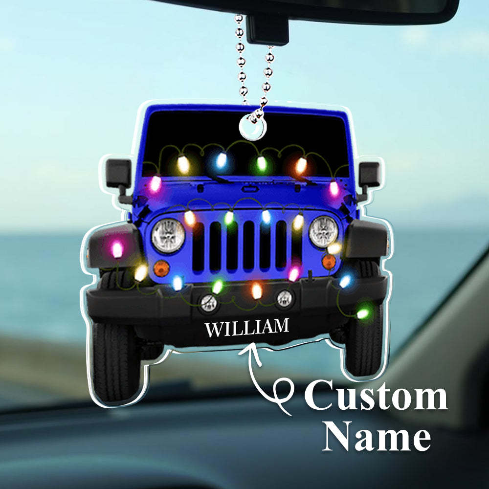 Personalized Car Ornament with Name Acrylic Christmas Ornament for Christmas Gift - Myphotomugs