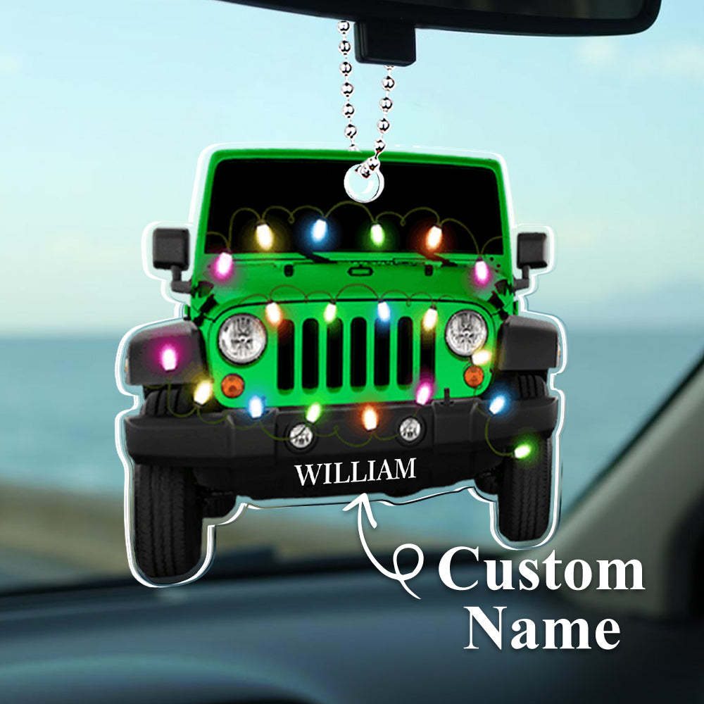 Personalized Car Ornament with Name Acrylic Christmas Ornament for Christmas Gift - Myphotomugs