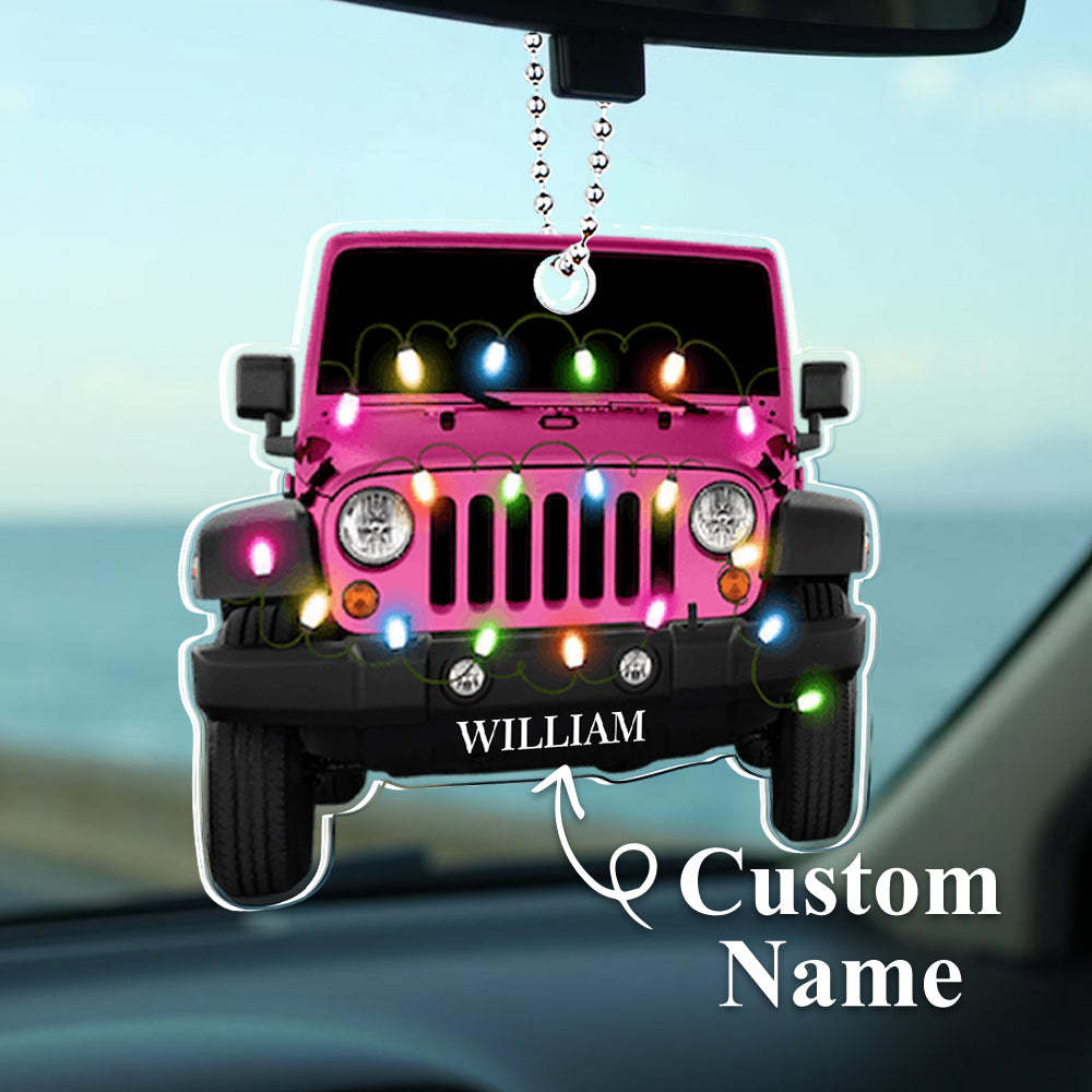 Personalized Car Ornament with Name Acrylic Christmas Ornament for Christmas Gift - Myphotomugs