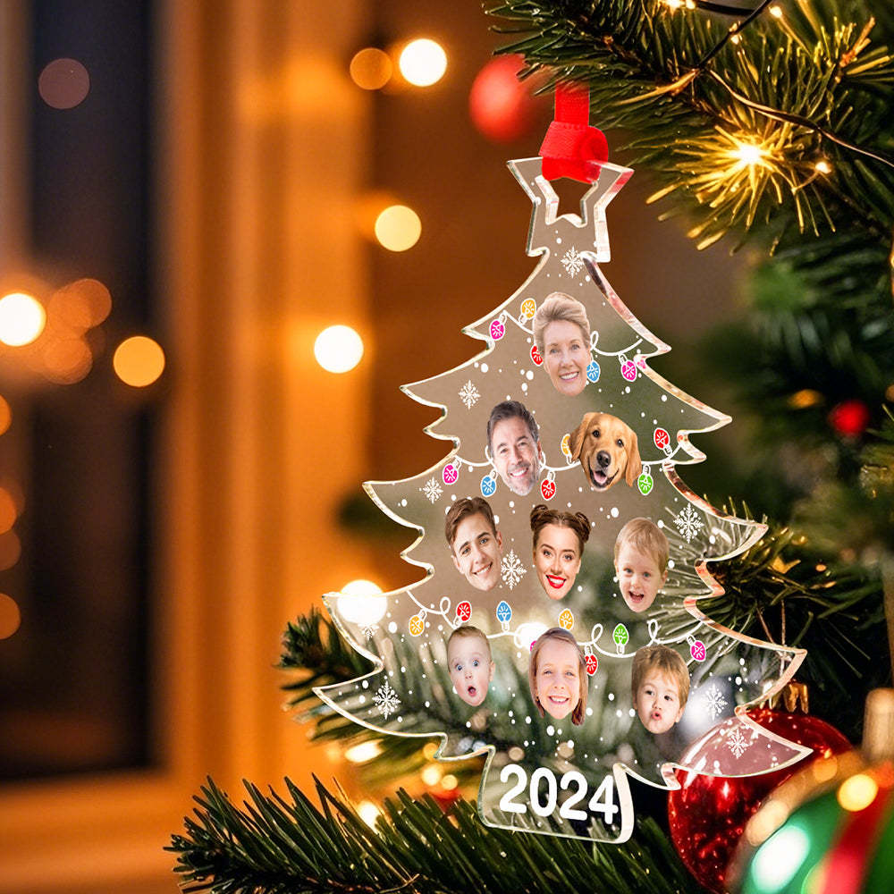 Personalized Photo Christmas Tree Family Ornament Funny Christmas Ornament Gift for Family - MyPhotoMugs