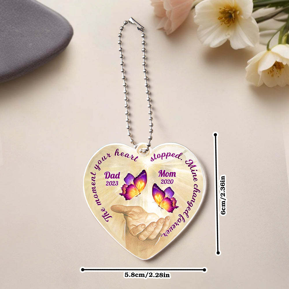 Personalized Butterfly Car Ornament with Name Heart Memorial Ornament Gift - MyPhotoMugs