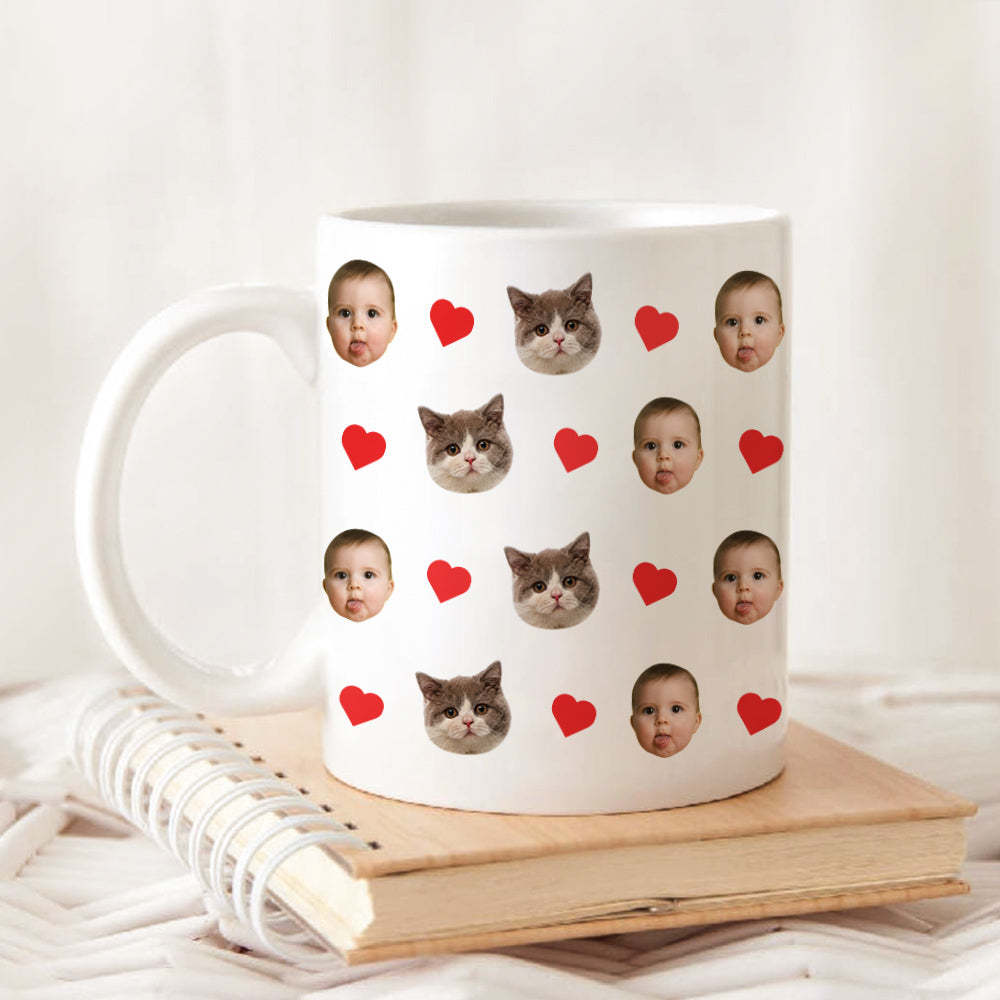Personalized Face Mug Custom Photo Mug Your Dogs Face Mug for Dad - Myphotomugs