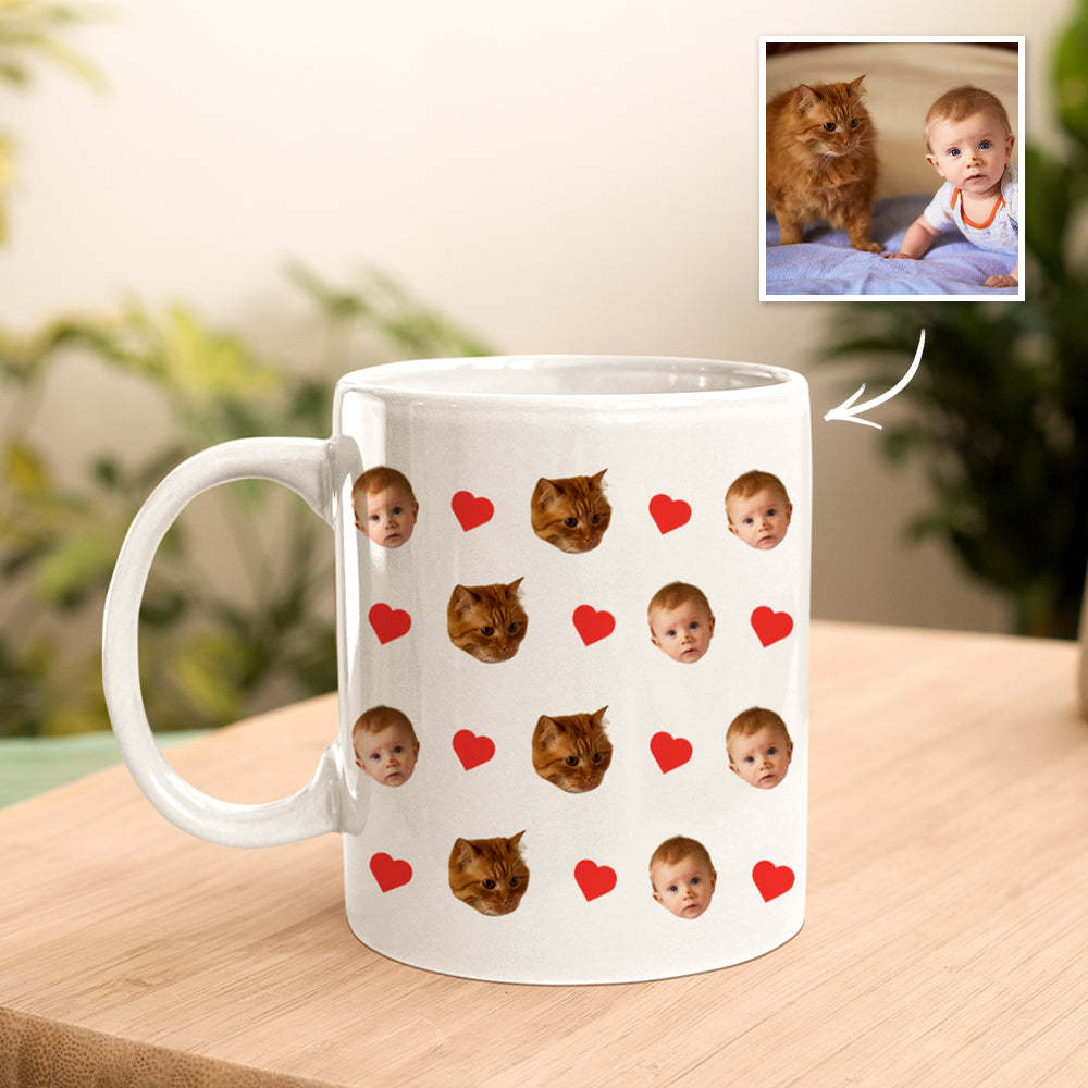 Personalized Face Mug Custom Photo Mug Your Dogs Face Mug for Dad - Myphotomugs