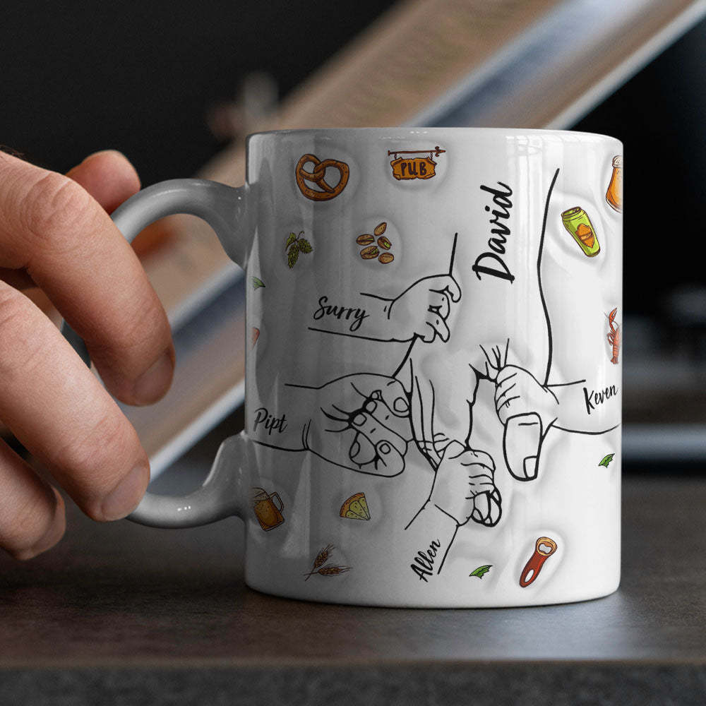 Custom Dad Fist Mug Personalized Dad Fist Mug Fathers Day Coffee Mugs Father Hand Mug - Myphotomugs