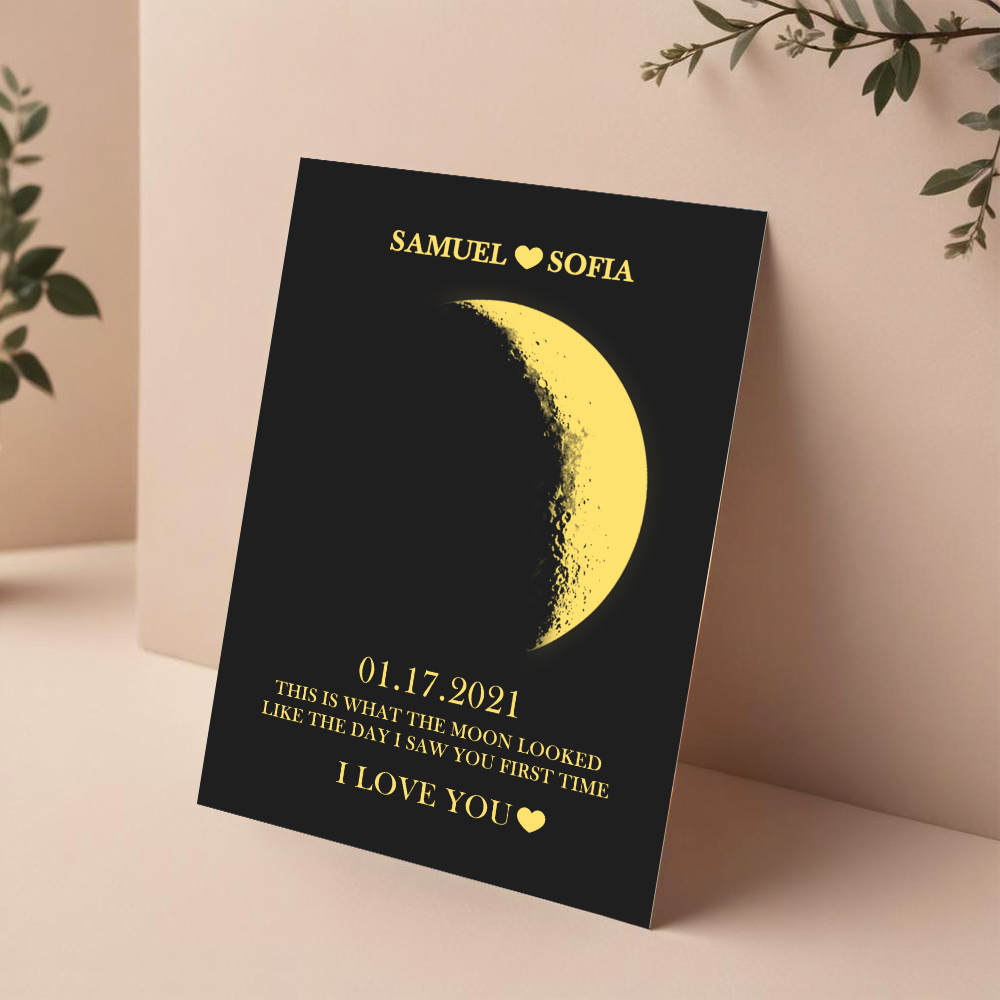 Custom Moon Phase Card Personalized Anniversary Memory Greeting Card