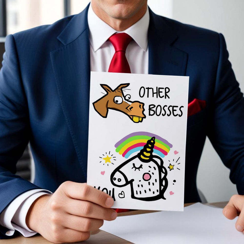 Funny Boss Card Boss Birthday Greeting Card Boss's Day Card for Boss - Myphotomugs