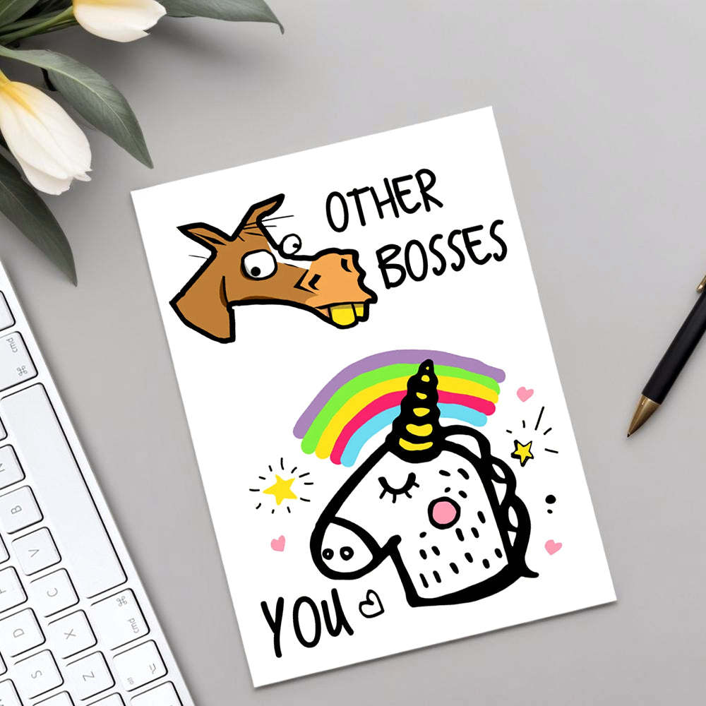 Funny Boss Card Boss Birthday Greeting Card Boss's Day Card for Boss - Myphotomugs