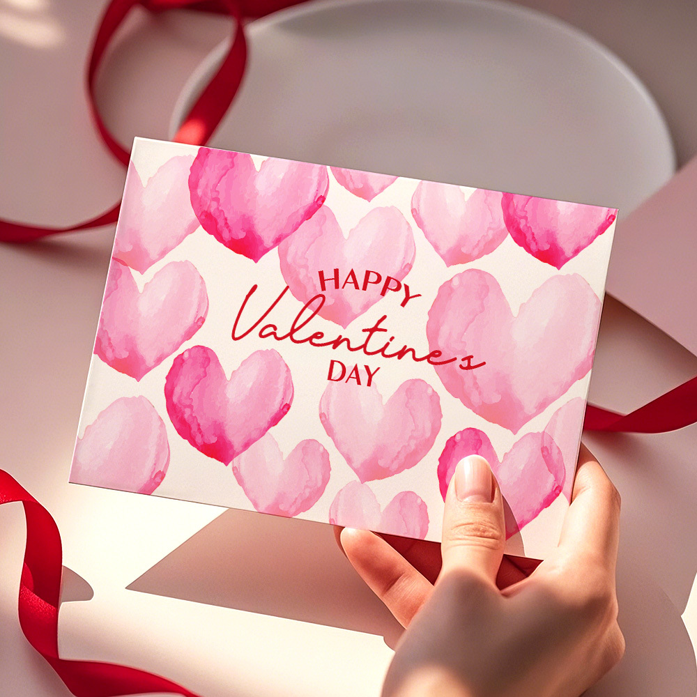 Happy Valentines Day Card Hearts Card Valentine's Day Card Romantic Card Gifts