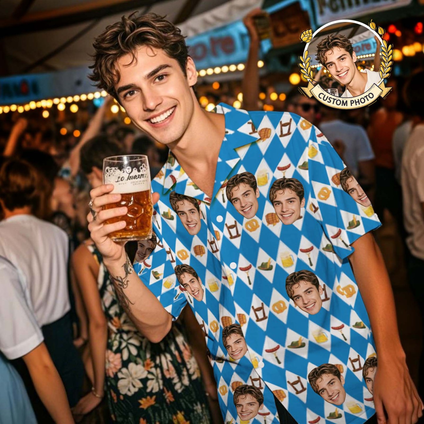 Custom Face Hawaiian Shirt Personalized LGBT Photo Shirt Custom Gay Gi