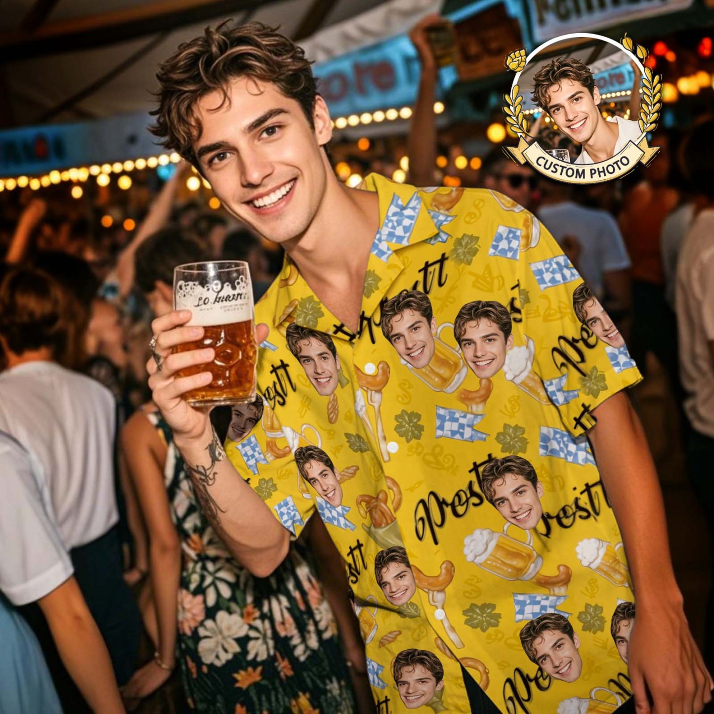 Custom Face Hawaiian Shirt Personalized LGBT Photo Shirt Custom Gay Gi