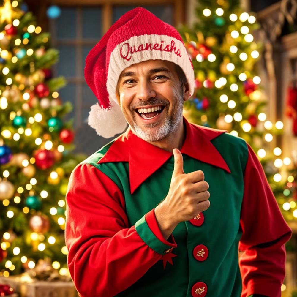 Personalized Christmas Hat Embroidered Name Santa Hat Christmas Gift for Family - MyPhotoMugs