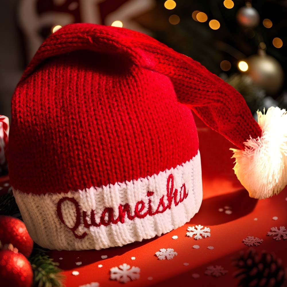 Personalized Christmas Hat Embroidered Name Santa Hat Christmas Gift for Family - MyPhotoMugs