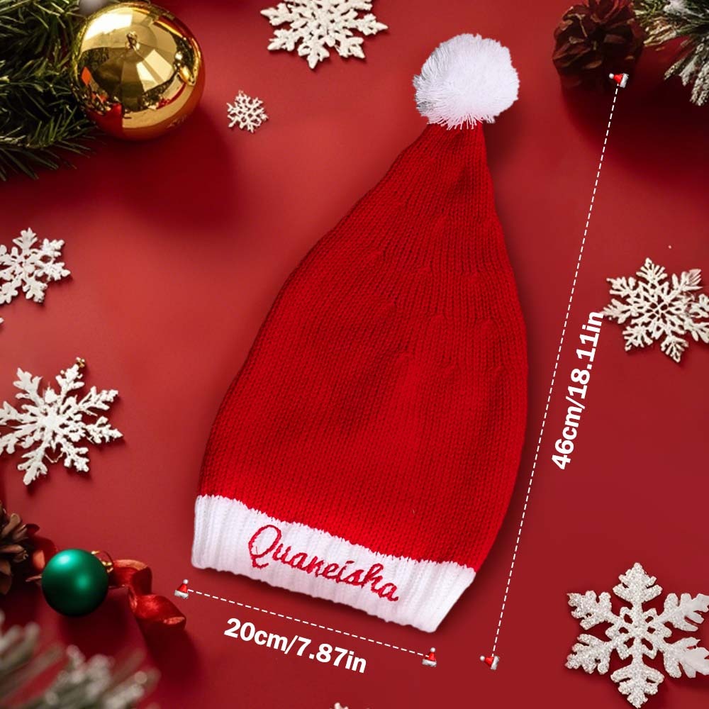 Personalized Christmas Hat Embroidered Name Santa Hat Christmas Gift for Family - MyPhotoMugs