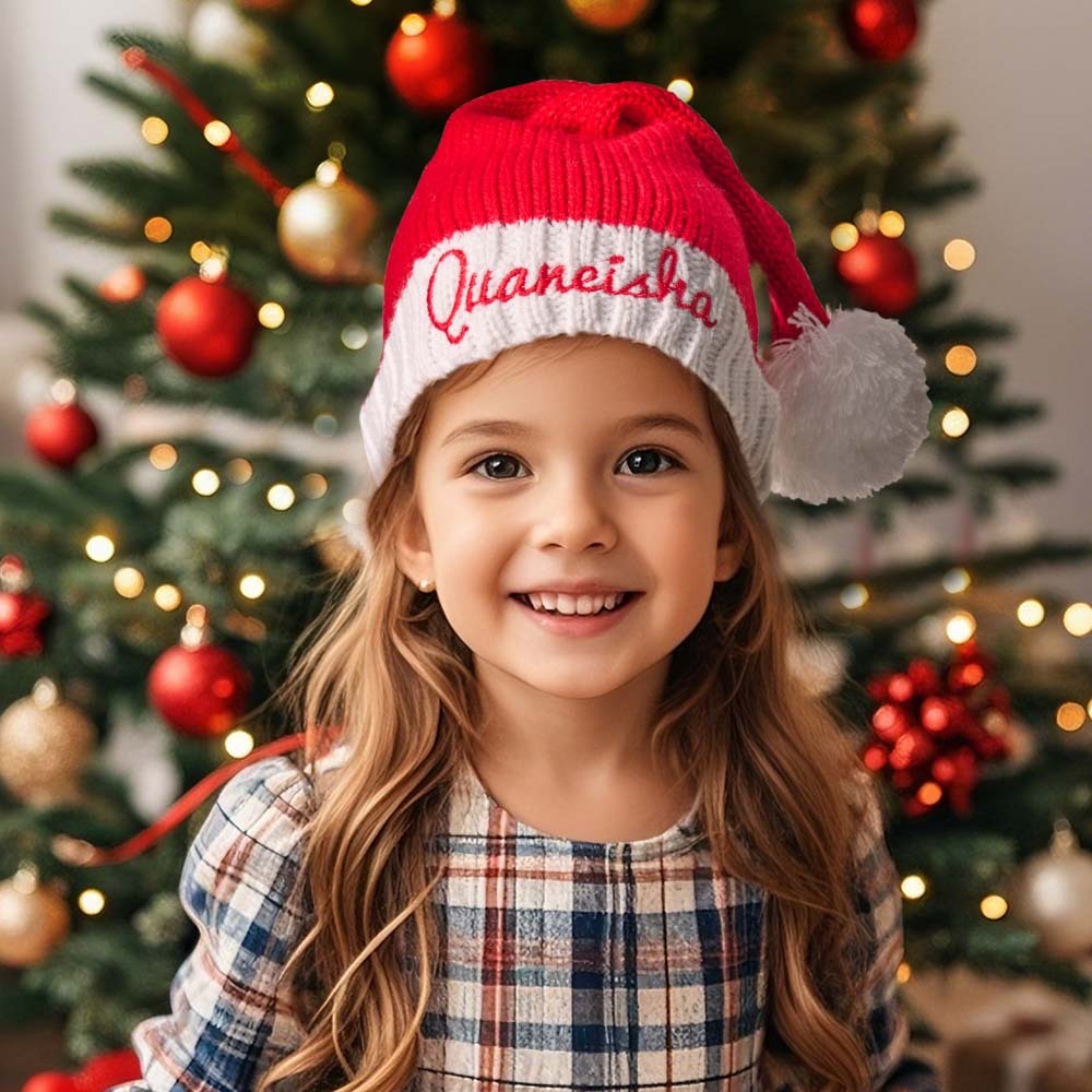 Personalized Christmas Hat Embroidered Name Santa Hat Christmas Gift for Family - MyPhotoMugs