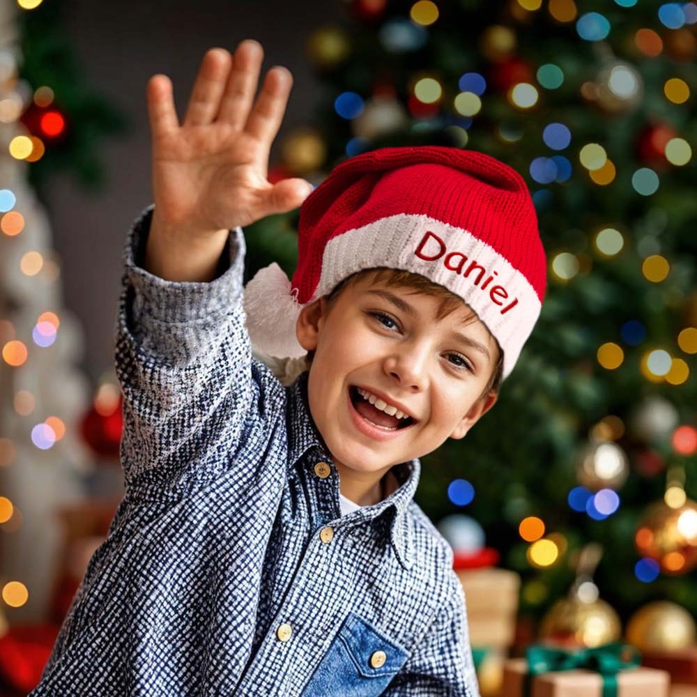 Personalized Christmas Hat Embroidered Name Santa Hat Christmas Gift for Family - MyPhotoMugs