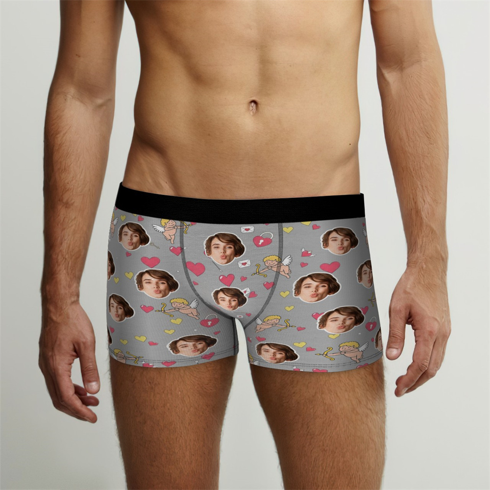 Custom Photo Underwear for Lover Personalized Cupid Underwear Photo Underwear Gift for Lover
