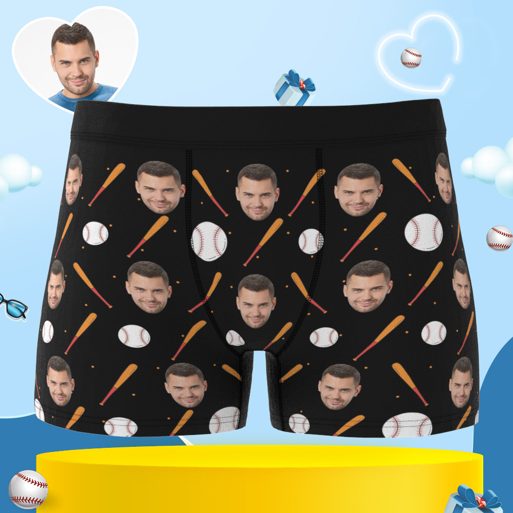 Custom Men's Boxer Briefs with Picture Custom Face Underwear Anniversa