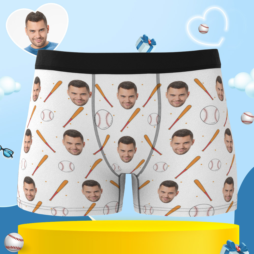 Custom Men's Boxer Briefs with Picture Custom Face Underwear Anniversary Gift Underwear
