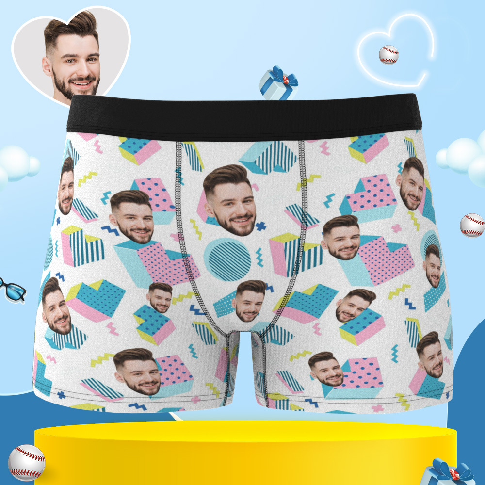Custom Photo Boxers for Men Face on Boxer Personalized Underwear for M