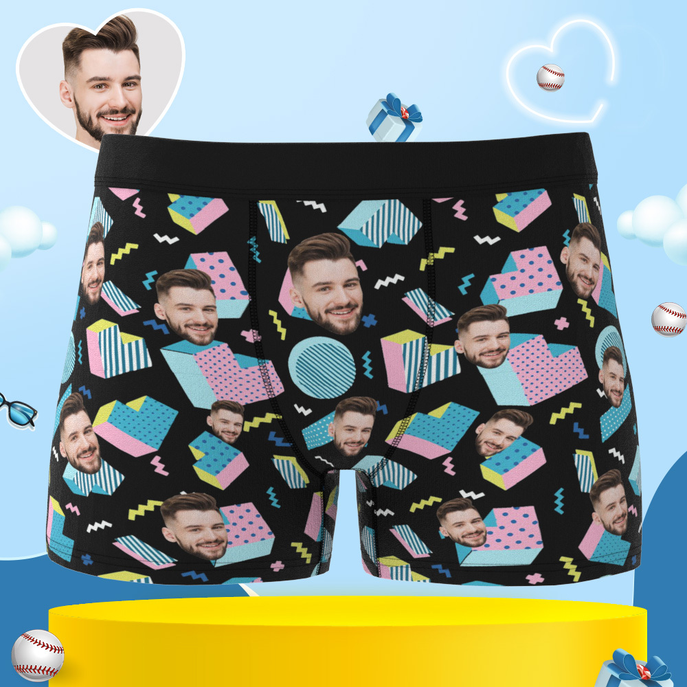 Custom Photo Boxers for Men Face on Boxer Personalized Underwear for Men