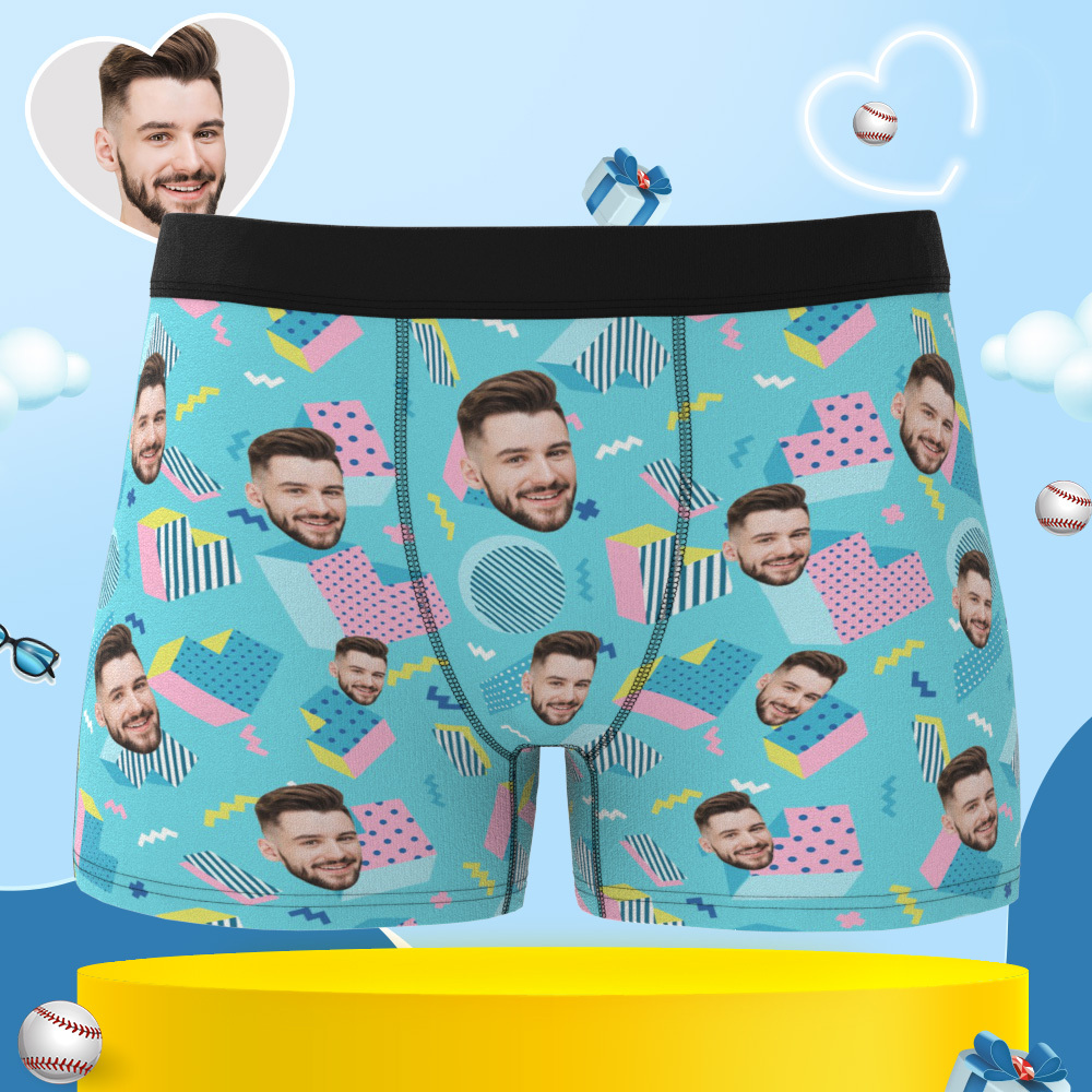 Custom Photo Boxers for Men Face on Boxer Personalized Underwear for Men