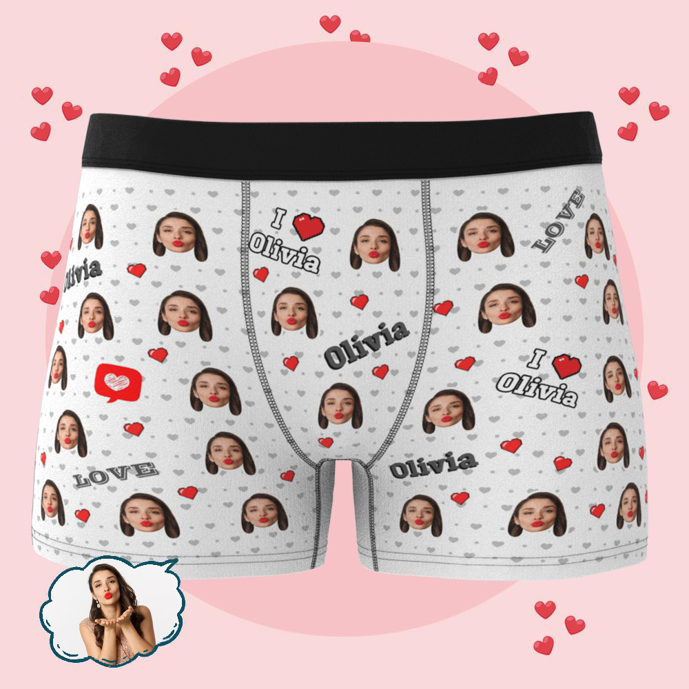 Personalized Men's Underwear with Picture Custom Face Underwear for Men Birthday Gifts for Lover