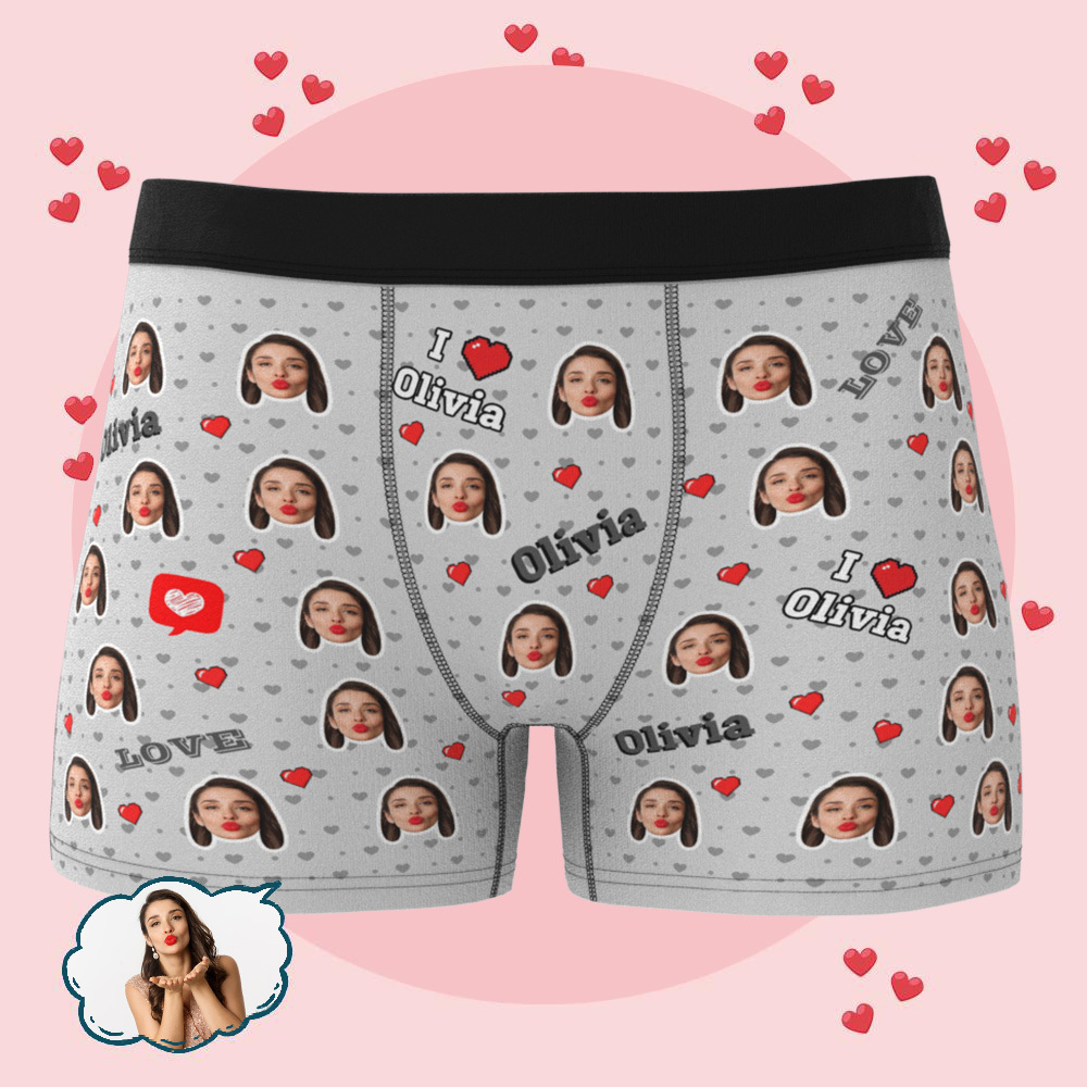 Personalized Men's Underwear with Picture Custom Face Underwear for Men Birthday Gifts for Lover