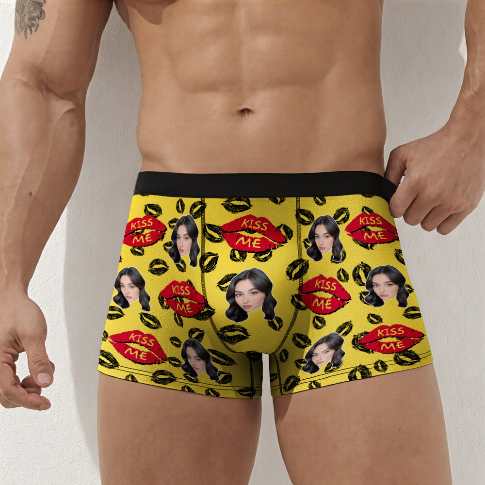 2-Custom Men's Boxer Briefs with Picture Custom Face Underwear Anniversary Gift Underwear