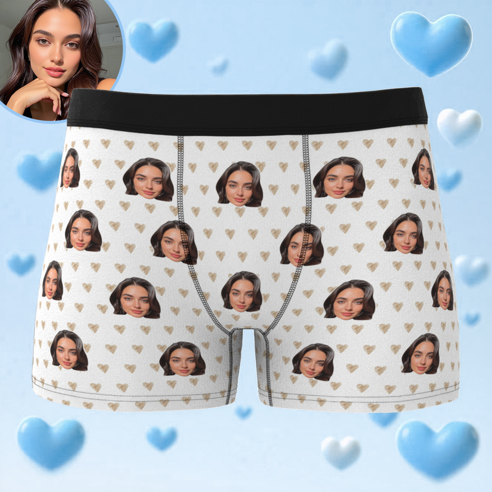 1-Custom Men's Boxer Briefs with Picture Custom Face Underwear Anniversary Gift Underwear