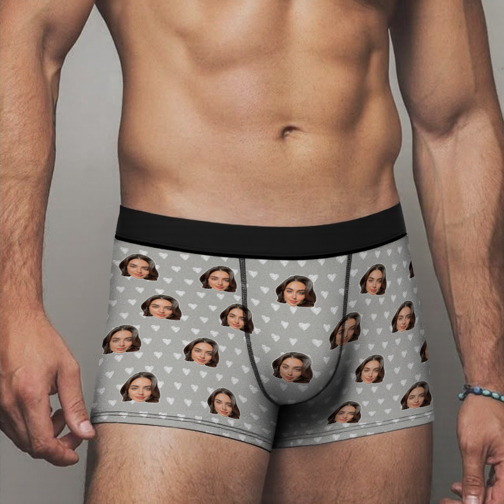 1-Custom Men's Boxer Briefs with Picture Custom Face Underwear Anniversary Gift Underwear