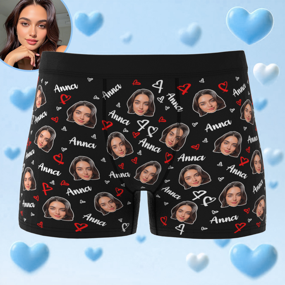 3-Custom Men's Boxer Briefs with Picture Custom Face Underwear Anniversary Gift Underwear