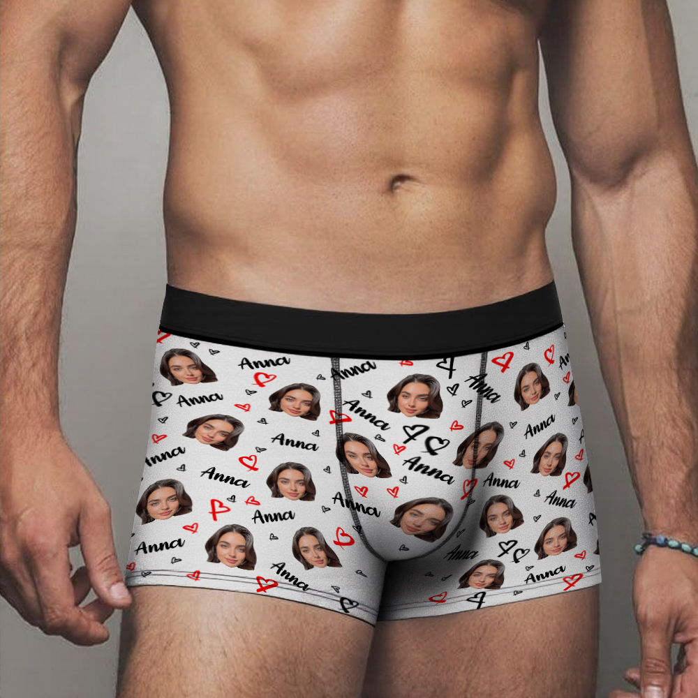 3-Custom Men's Boxer Briefs with Picture Custom Face Underwear Anniversary Gift Underwear