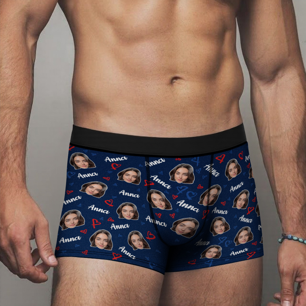 3-Custom Men's Boxer Briefs with Picture Custom Face Underwear Anniversary Gift Underwear