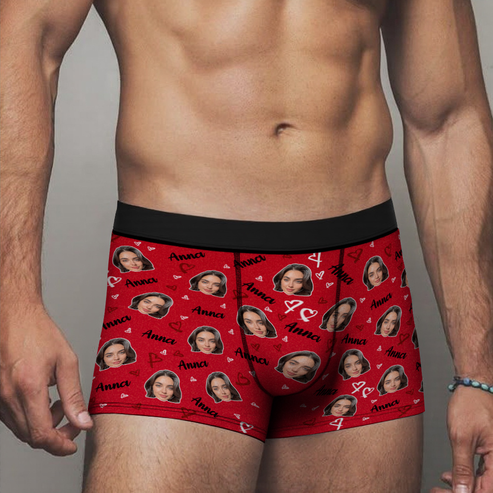 3-Custom Men's Boxer Briefs with Picture Custom Face Underwear Anniversary Gift Underwear