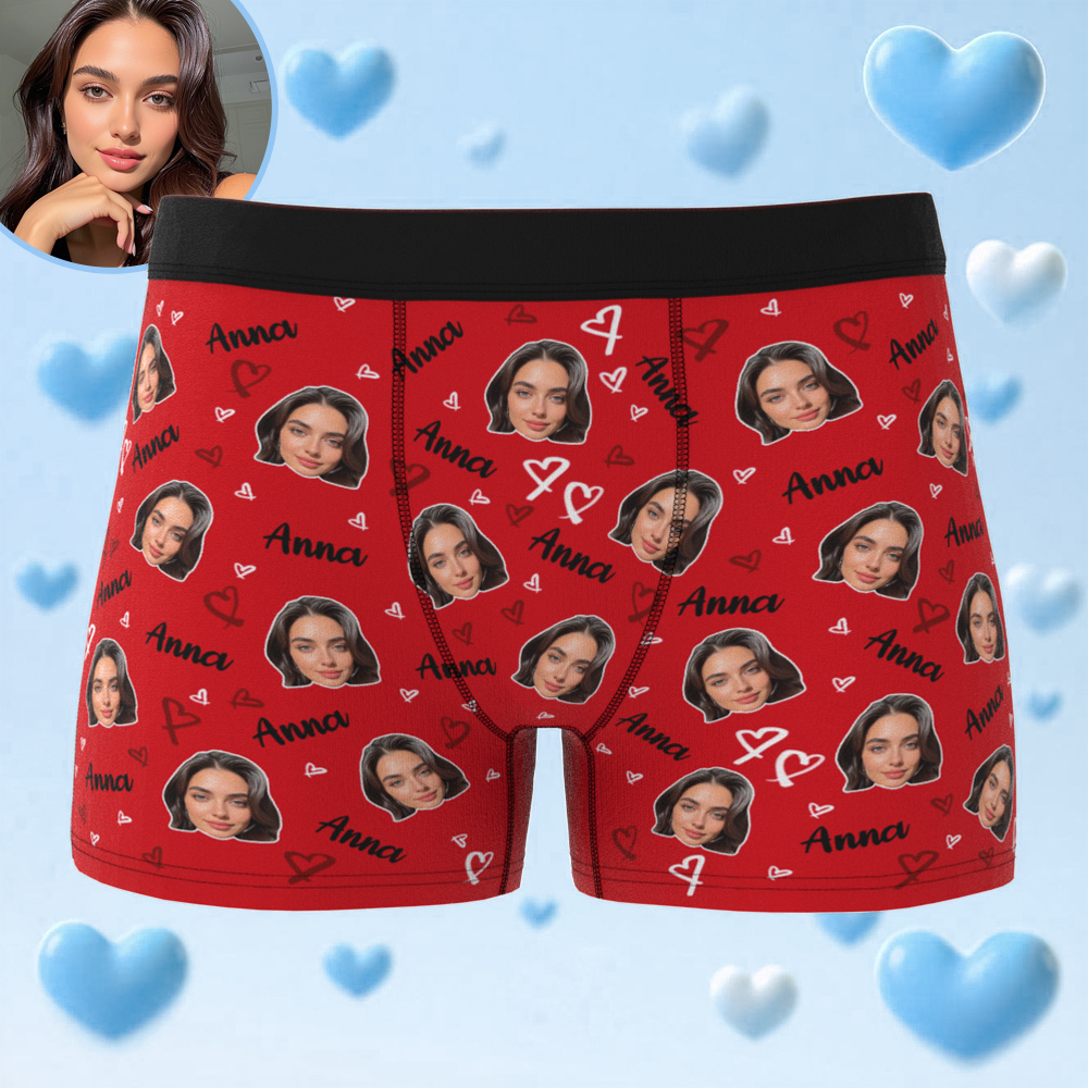 3-Custom Men's Boxer Briefs with Picture Custom Face Underwear Anniversary Gift Underwear
