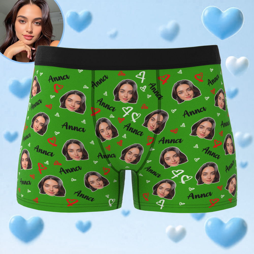 3-Custom Men's Boxer Briefs with Picture Custom Face Underwear Anniversary Gift Underwear