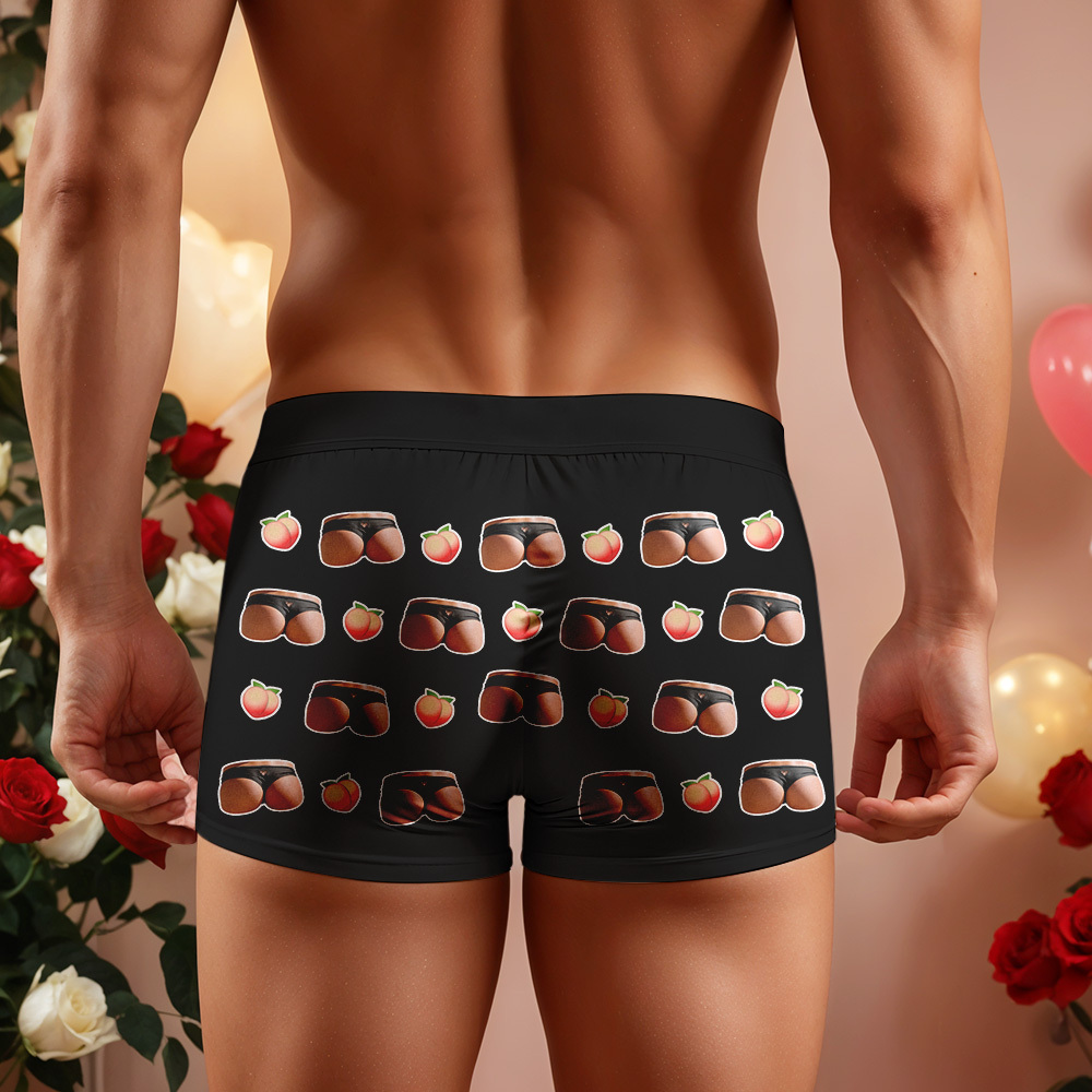 Custom Booty Boxers Personalized Photo Underwear Funny Gift for Him